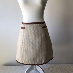 Tibi Cotton, Algodon, and Leather skirt.